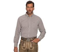 JP 1880 Men's Checked Shirt, Dark Brown, 3XL