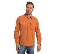 JP 1880 Men's Flannel Shirt, Long Sleeves, Kent Collar, Modern fit, Rust Orange, XXXX-Large