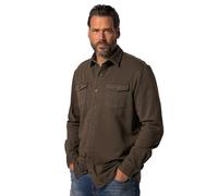 JP 1880 Men's Hemd, Kent, Mf, Cowboynähte, Pattentaschen, Sweat, 1/1 Shirt, Hazelnut, 7XL