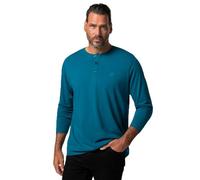 JP 1880 Men's Henley T-Shirt, Ocean Blue, 6XL