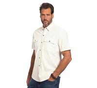 JP 1880 Men's Jersey Shirt, Half Sleeve, Kent Collar, Modern fit, Cream White, 7XL