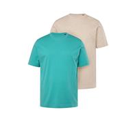 JP 1880 Men's T-Shirts, Basic, 2er-Pack, Rundhals, Bis 8XL, Turquoise, XXL