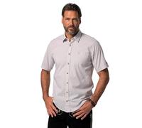 JP 1880 Men's Large Sizes Menswear L-8XL Checked Shirt, Long Sleeve, Buttondown Collar, Modern Fit, up to 8 XL 748509, Gravel, 3XL