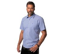 JP 1880 Men's Large Sizes Menswear L-8XL Checked Shirt, Long Sleeve, Buttondown Collar, Modern Fit, up to 8 XL 748509, Light Blue, 8XL