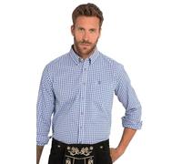 JP 1880 Men's Large Sizes Menswear L-8XL Checked Shirt, Long Sleeve, Buttondown Collar, Modern Fit, up to 8 XL 748509, Bright Cobalt, XXXXXXXL