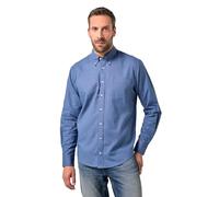 JP 1880 Men's Large Sizes Menswear L-8XL JP1880 Shirt, Long Sleeve, Linen Mix, Buttondown Collar, Modern Fit, up to 8 XL 782629, Atlantic Blue, XL