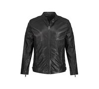 JP 1880 Men's Biker Jacket, Leather, Finest Lamb Nappa, Shoulder Quilting, Black, 4XL