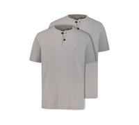 JP 1880 Men's Large Sizes Plus Sizes Menswear L-8XL Henleys, Basic, Pack of 2, Round Neck, Button Placket, up to 8 XL 708420, Grey Melange, 7XL