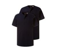 JP 1880 Men's Large Sizes Plus Sizes Menswear L-8XL Henleys, Basic, Pack of 2, Round Neck, Button Placket, up to 8 XL 708420, Dark Navy, XXXXXXXXL