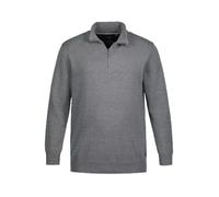 JP 1880 Men's Large Sizes Plus Sizes Menswear L-8XL Knitted Troyer, Stand-Up Collar, Zip, Long Sleeve 716842, Grey Melange, 4XL