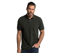 JP 1880 Men's Polo, top, Button Placket, Shirt Collar, Pique, Dark Olive, XXXXXXXXL