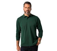 JP 1880 Men's Large Sizes Plus Sizes Menswear L-8XL Polo Shirt, Basic, Long Sleeve, Piqué, up to 8 XL Dark Green