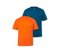 JP 1880 Men's Large Sizes Plus Sizes Menswear L-8XL T-Shirts Basic 2 Pack V-Neck Half Sleeve up to 8XL 711318, Clementine, 8XL