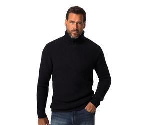 JP 1880 Men's Large Sizes Plus Sizes Menswear L-8XL Turtleneck Pullover Textured Knit 820774, Navy Blue, 7XL