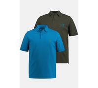 JP 1880 Men's Poloshirts, 2er-Pack Polo Shirt Blue Turquoise 3XL