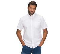 JP 1880 Men's Seersucker Shirt, Half Sleeve, Button-Down Collar, Modern fit, Stripes, Snow White, XXXX-Large