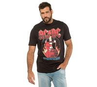 JP 1880 Men's T Band Shirt ACDC Half Sleeve, Black, XXXXXXXXL