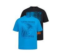 JP 1880 Men's T-Shirt DP Palm Tree, Aquamarine, L