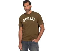 JP 1880 Men's T-Shirt, Half Sleeve with Cuffs, Badges, up to 8 XL, fir Green, 3XL