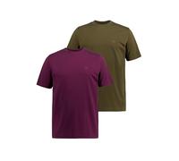 JP 1880 Men's T-Shirts, 2er-Pack T-Shirts Aubergine XL