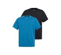 JP 1880 Men's T-Shirts, Basic, 2er-Pack, V-Ausschnitt, Halbarm, bis 8 XL T-Shirt, 3XL Steel Blue