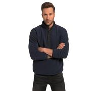 JP 1880 Men's Troyer, Outdoor, Fleece, Stand-up Collar, Button Placket Sweater, Navy Blue, 7XL Große Größen