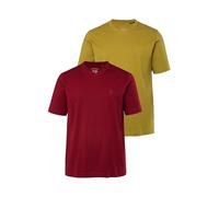 JP 1880 Men's V-Shirt 2er-Pack T, Claret, 3XL