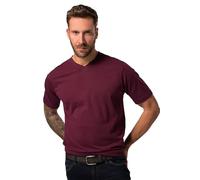 JP 1880 Men's V T-Shirts, Dark Wine Red, 4XL