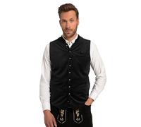 JP 1880 Men's Vest, Costume, Velvet, Stand-up Collar, Knitted Back, up to Size 70 cm, Black, 70 Große Größen