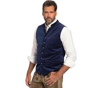 JP 1880 Men's Vest, Costume, Velvet, Stand-up Collar, Knitted Back, up to Size 70 cm, Deep Blue, 62 Große Größen