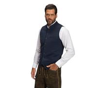 JP 1880 Men's Waistcoat, Costume, Sweat, Stand-up Collar, Embroidery Vest, Navy Blue, XXXXXL