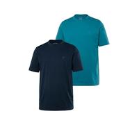 JP 1880 Menswear Big & Tall Plus Size L-8XL 2 Pack of Essential Tees, Size up to 8XL Dark Petrol XXX-Large 702637741-3XL
