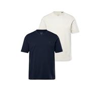 JP 1880 Menswear Big & Tall Plus Size L-8XL 2 Pack of Essential V-Neck Tees Nature Melange X-Large 711318201-XL