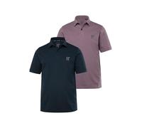 JP 1880 Men's Poloshirts, Basic, 2er-Pack, Piqué, Gekämmte Baumwolle Polo Shirt, Mauve, 5XL