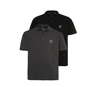 JP 1880 Menswear Big & Tall Plus Size L-8XL 2-Pack Polo Shirts Dark Grey Melange, Black XXXX-Large 704317 11-4XL