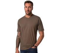 JP 1880 Menswear Big & Tall Plus Size L-8XL Classic Short Sleeve V-Neck Tee Light Brown 8XL 702415343-8XL