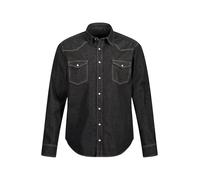 JP 1880 Men's Denim Shirt Mf Kent 1/1, Black, XXXXXXXXL