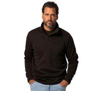 JP 1880 Men's, Knitted Fleece, Half-Zip Collar with Buttons, Tall Sweatshirt, Dark Brown, 7X-Large