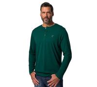 JP 1880 Menswear Big & Tall Plus Size L-8XL Henley, Basic, Top, Long-Sleeve, Button Placket, Up to 8XL Jungle Green XXXXXX-Large 702555455-6XL