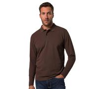 JP 1880 Menswear Big & Tall Plus Size L-8XL JP1880 Polo Shirt, Basic, Long-Sleeved, piqué, up to 8 XL Mahogany Brown XXXXXX-Large 799230115-6XL