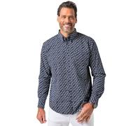 JP 1880 Menswear Big & Tall Plus Size L-8XL Long-Sleeve Button-Down Collar Modern fit Floral Pattern Shirt Navy Blue XXX-Large 845073130-3XL