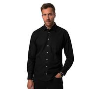 JP 1880 Menswear Big & Tall Plus Size L-8XL Shirt, Long Sleeve, Kent Collar, Modern fit, up to 8 XL, Tall Black XXX-Large 823925100-3XL