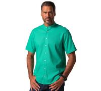 JP 1880 Menswear Big & Tall Plus Size L-8XL Shirt, Short-Sleeved, Linen Blend, Stand-up Collar, Modern fit Spring Green XXXXXX-Large 815225454-6XL