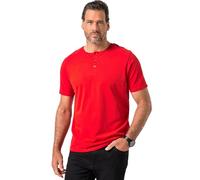 JP 1880 Menswear Big & Tall Plus Size L-8XL Short Sleeve Henley Shirt, Basic red XX-Large 726695535-XXL