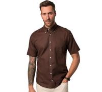 JP 1880 Menswear Big & Tall Plus Size L-8XL Short Sleeve Linen Blend Shirt Pine Brown XXXXX-Large 782692110-5XL