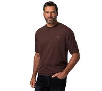 JP 1880 Menswear Big & Tall Plus Size L-8XL Stretch Hem Cotton Tee Dark Brown XXXXXX-Large 712616117-6XL