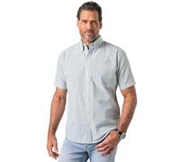 JP 1880 Menswear Big & Tall Plus Size L-8XL Striped Half-Sleeve Modern fit Button-Down Collar Seersucker Shirt Mint XXXXX-Large 845091439-5XL