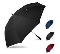 JPAXI Golf Umbrella Windproof - 62 Inch Large Umbrellas For Rain Heavy Duty - Automatic Open Ultimate UV Protection - Water Repellent Double Canopy Vented - Best Sports Umbrella