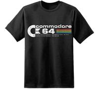 JPCJSL Commodore 64 C64 Retro Computer Men T Shirt Amiga Atari Distressed Print Vintage Black