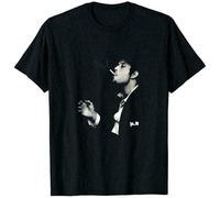 JPCJSL Men's Tom Waits Musician Smoking a Cigarette Portrait Vintage T-Shirt Black